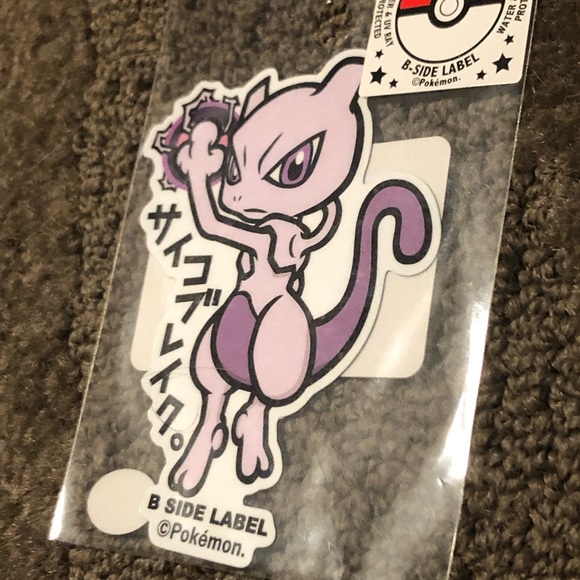 Pokemon 2019 B-Side Label Mewtwo Medium Sized Waterproof Sticker Official Japan - Picture 3 of 6